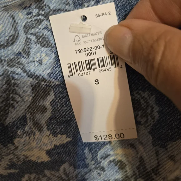 NWT LoveShackFancy Blue Floral Jean Jacket - Picture 7 of 8